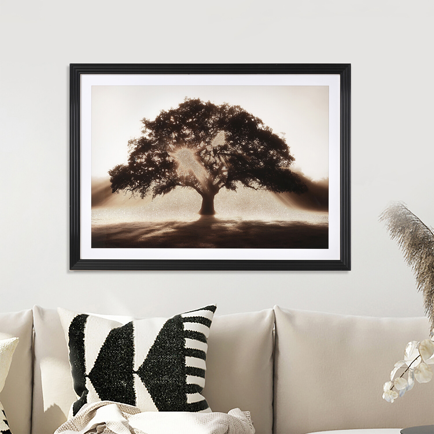 Embellished Sunlit Tree Framed Art - Image 1