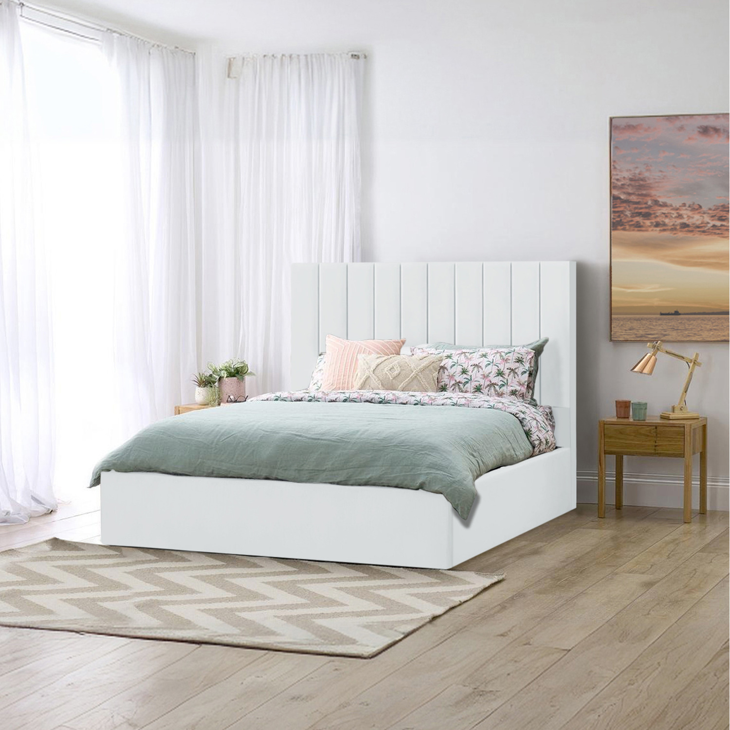 Valentina Storage Bed - White Single