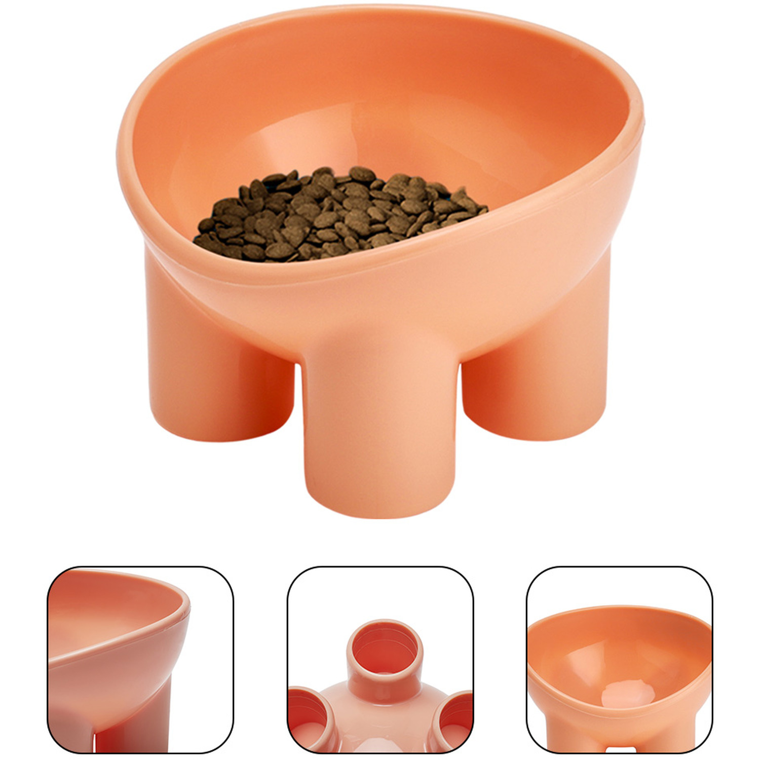 Kidkid Cat Bowl Anti-Tipping Pet Feeder - Orange