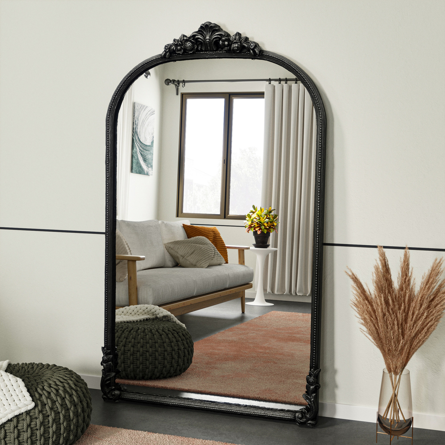 Image of Large Vintage Ornate Carved Arch Frame&hellip;