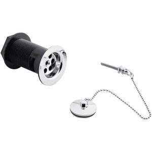 Ceramic Accessories Basin Waste with Brass Plug Brass Chain Chrome