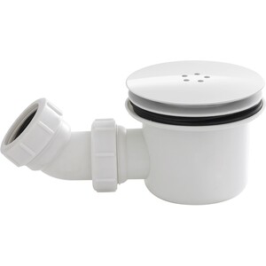 Resin Shower Tray Mega Flow Waste White