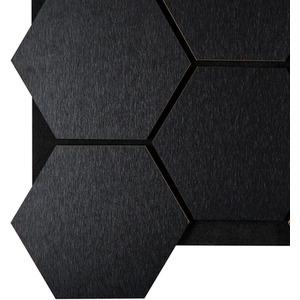 Fuse Acoustic Wooden Hexagon Wall Panel in Black Oak