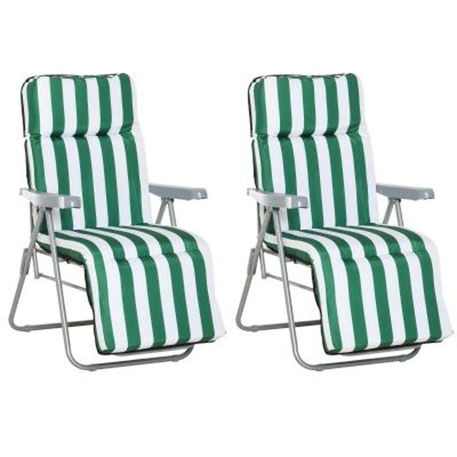Lola Reclining Garden Chair Set Of 2 - Green
