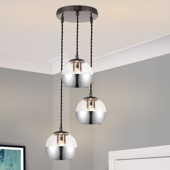 COSYLYTE Marlo 3 Light Glass Cluster Pendant Light