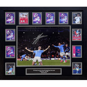 John Stones Signed and Framed Manchester City Photo
