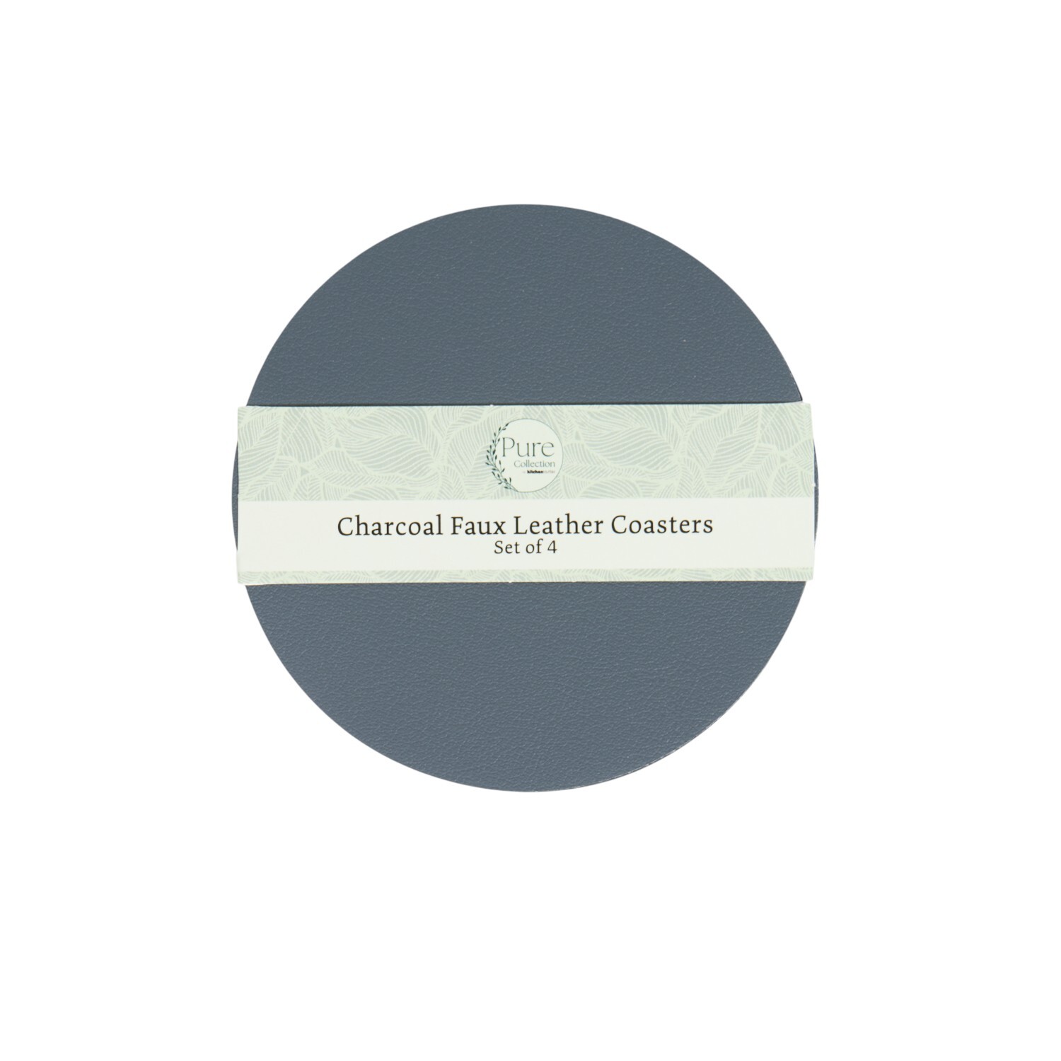 Image of Set of 4 Round Faux Leather&hellip;