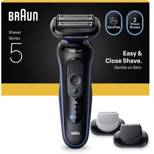Braun Series 5 52-B1650S Electric Shaver, Up to 50 min, 2 Attachments - Blue