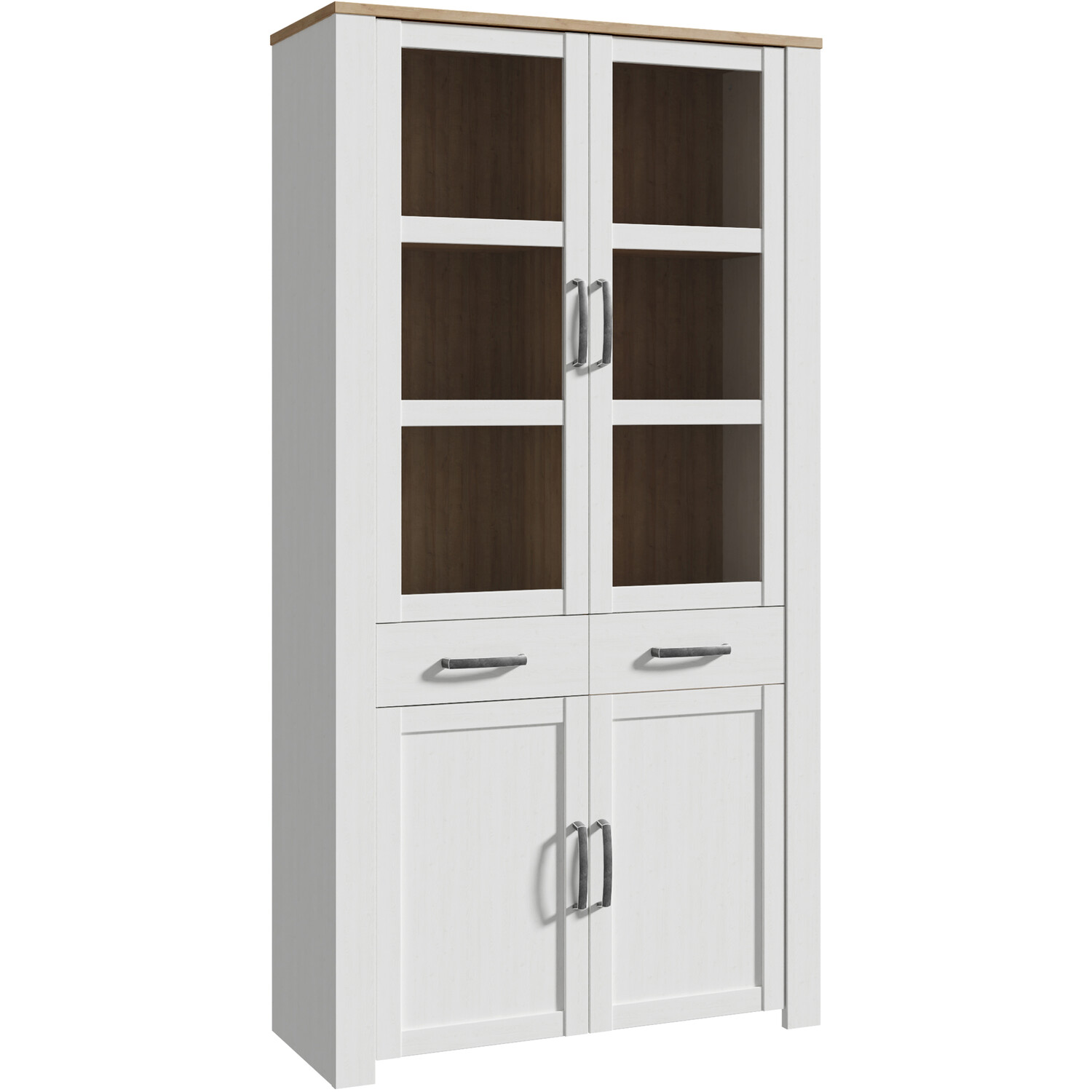 Bohol Display Cabinet With Led Lights - White 4