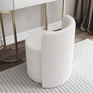 Hattie Ivory Boucle Stool for Bedroom Living Room Home