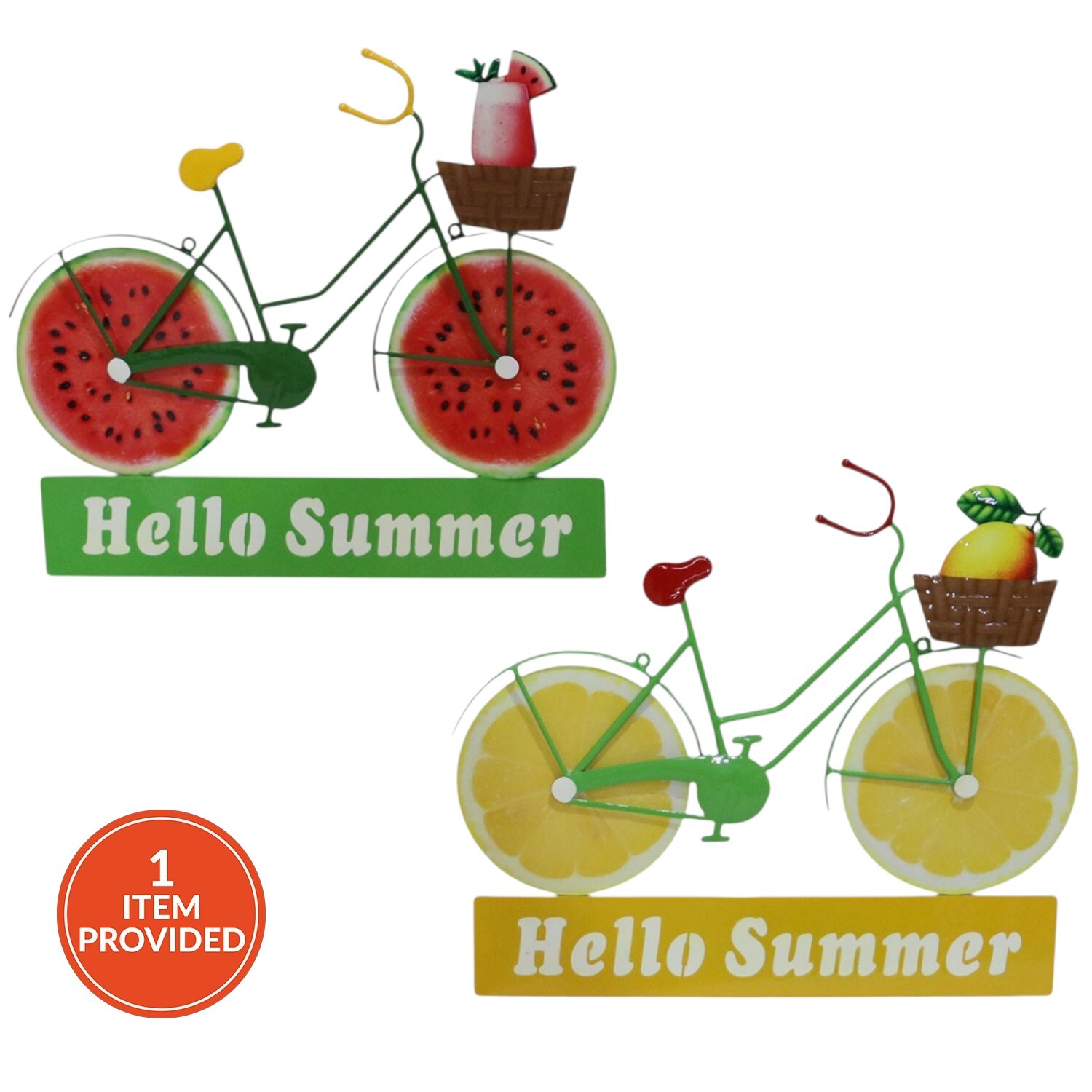 Indoor and Outdoor Fruity Welcome Bike Sign