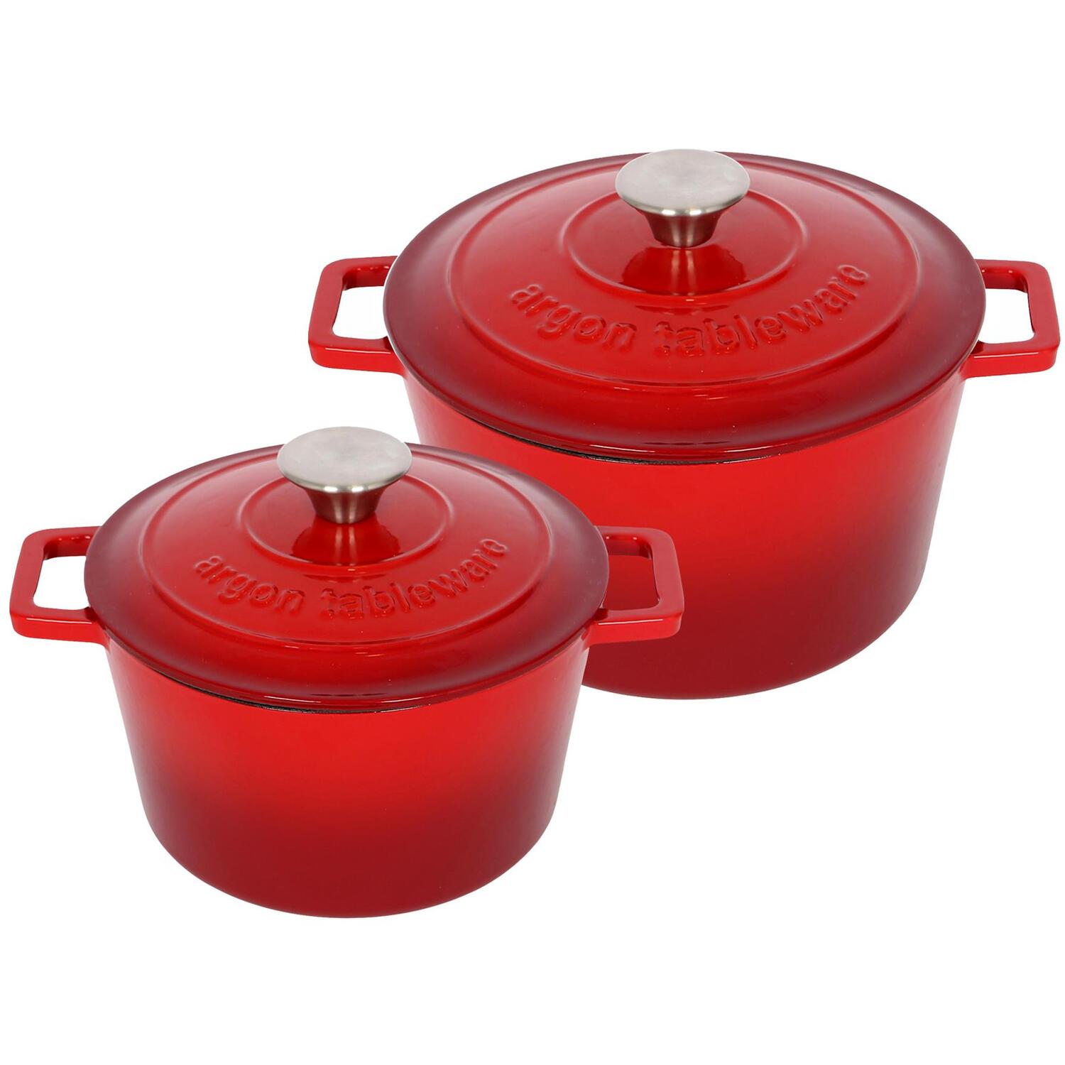 Image of 2pc Round Cast Iron Casserole Dish&hellip;