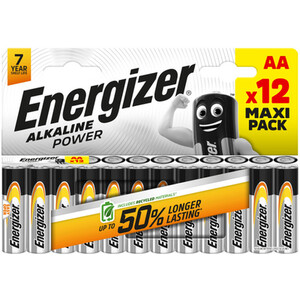 Pack of 12 Energizer Alkaline Power AA Batteries
