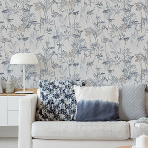 Pale Blue Superfresco Easy Solstice Floral Wallpaper shot 10903838