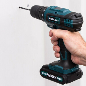 Mylek 18V Cordless Drill Li-Ion Screwdriver Set and 13 Piece Combi Accessory Kit