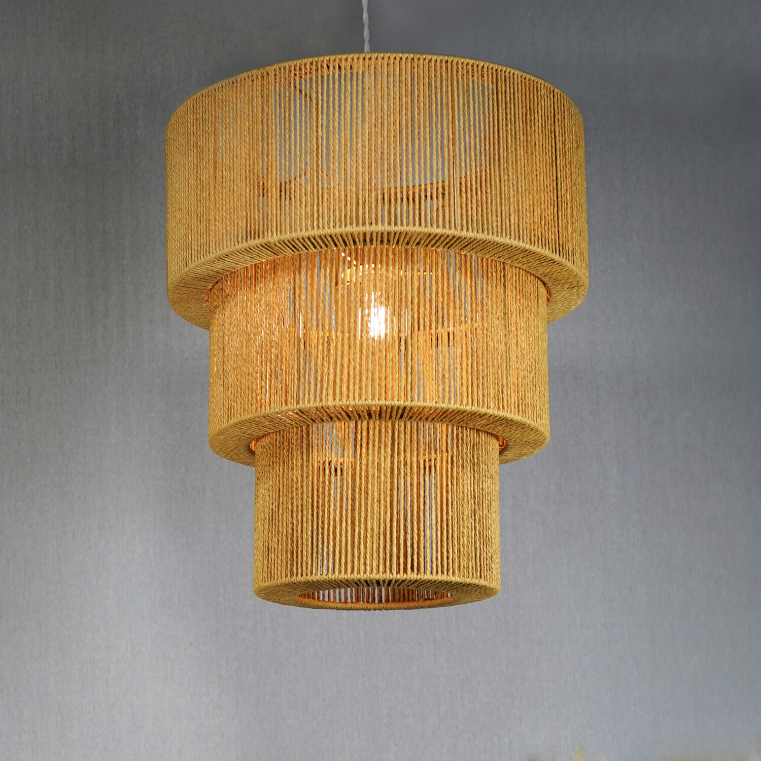 Image of 3 Tier Rope Shade - Brown