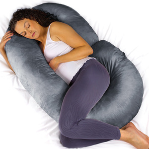 Dark Grey C Shaped Pregnancy Pillow, Memory Foam Maternity Cushion Machine Washable shot 11213146