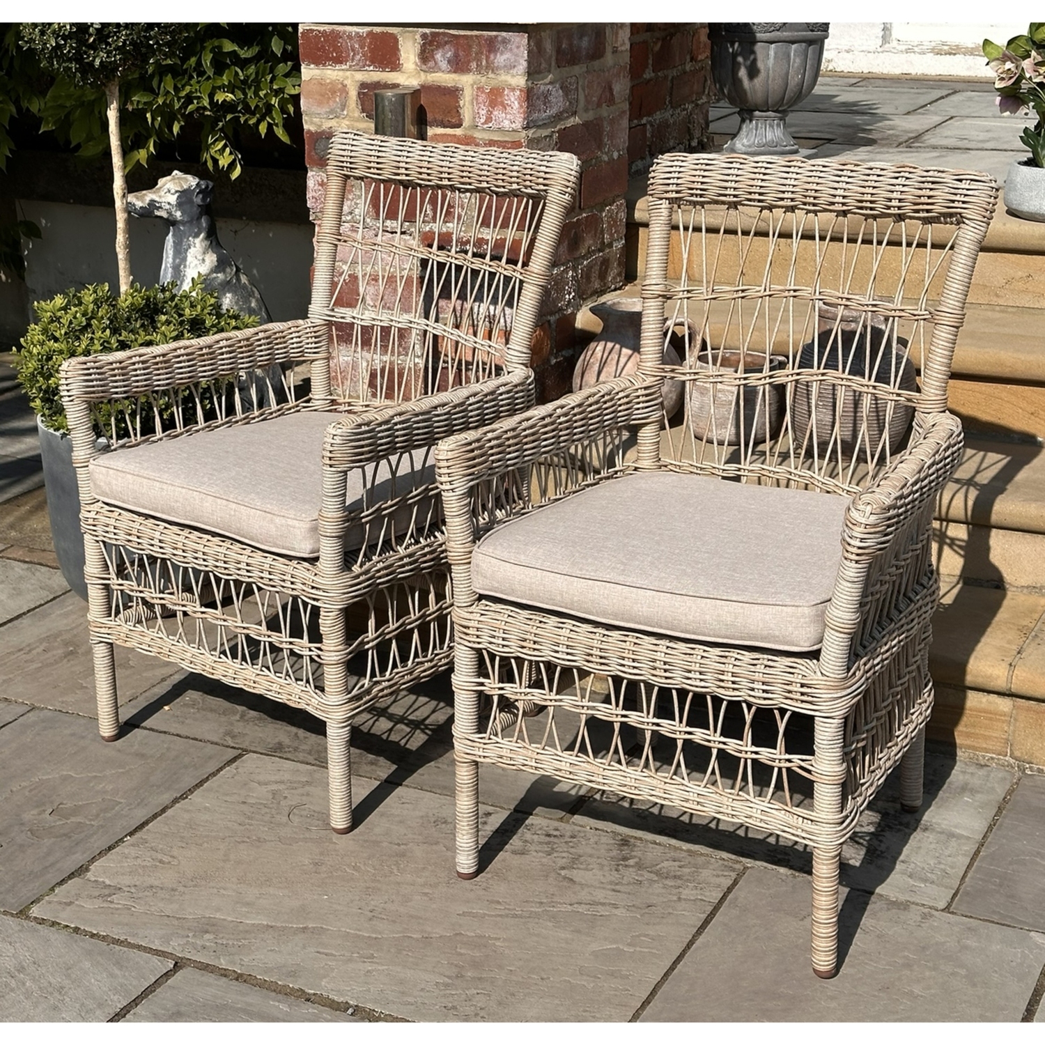 Durable Outdoor Dining Chair - Beige