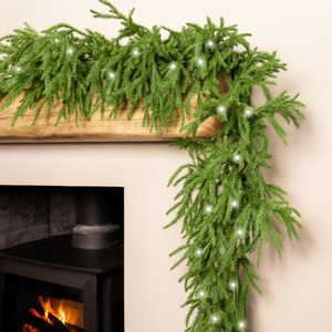 Christmas 9ft Artificial Pre-Lit LED Garland