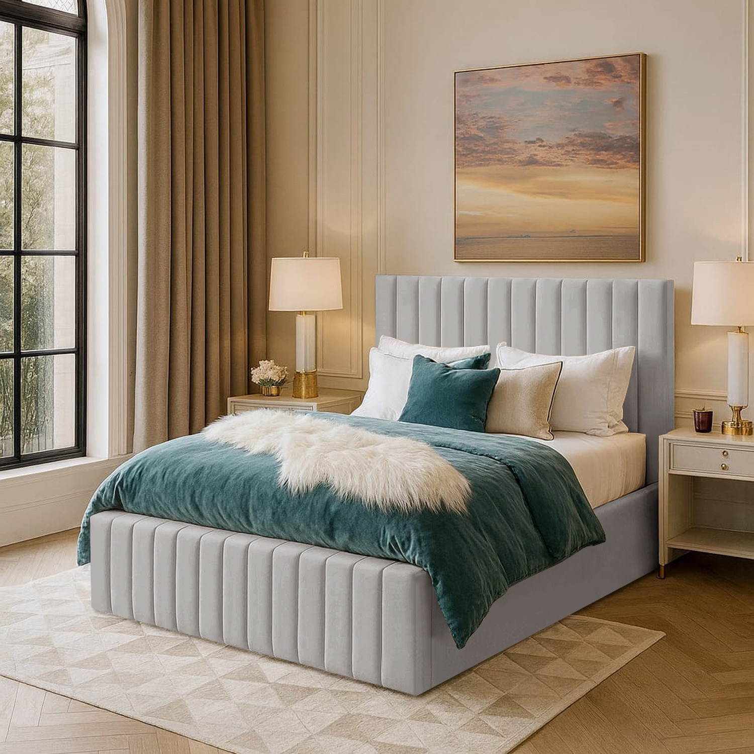 Emiliya Bed Frame - Silver Superking