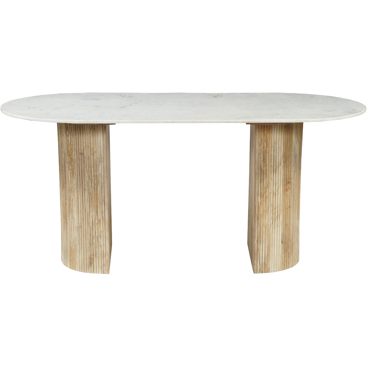 Luxor Oval Natural Marble Dining Table 6 To 8 Seater - Tan