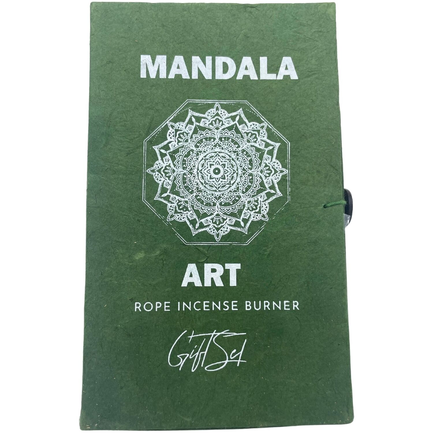 Rope Incense and Plated Holder Set Mandala Flower - Silver