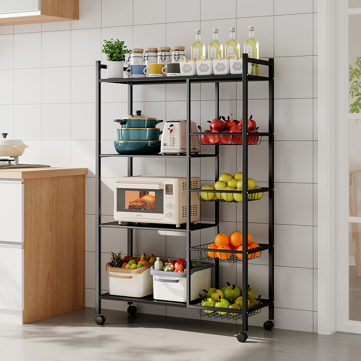 Image of Mobile Metal Microwave Storage Rack -&hellip;