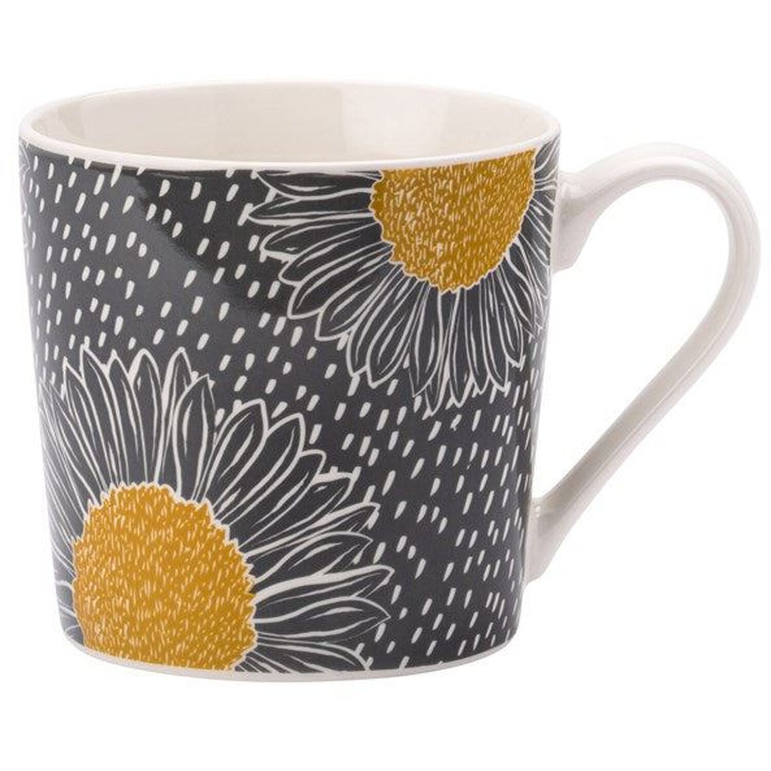 Image of Artisan Flower Floral Grey Mug -&hellip;