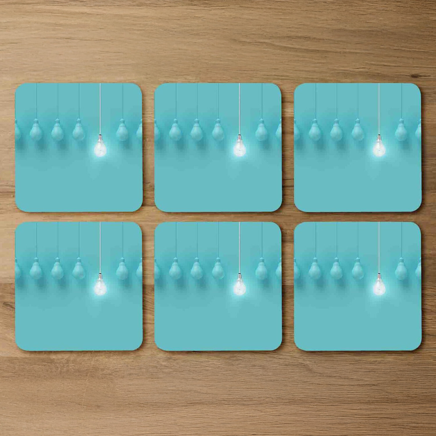 Image of Blue Bulbs Coaster Set - Blue