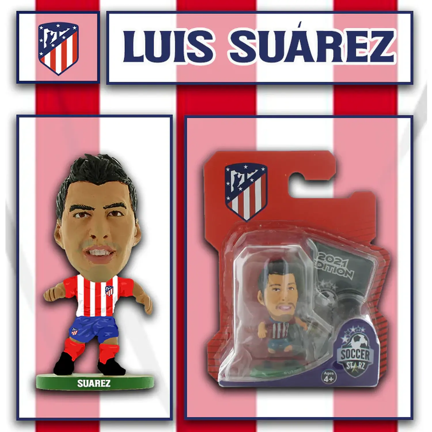 SoccerStarz Atletico Madrid Luis Suarez - Home Kit Classic 5cm Figure - White