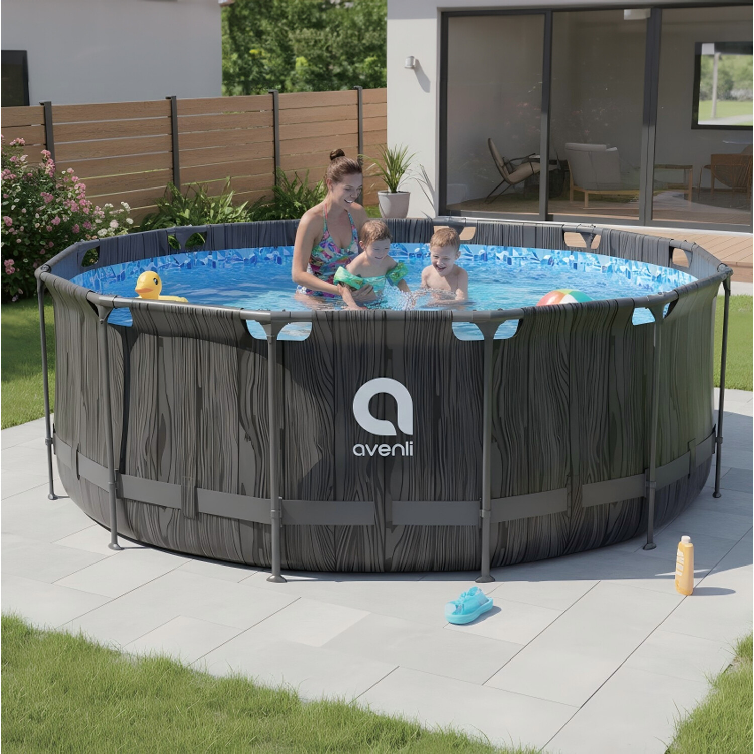 Frame Plus Round Pool - Black