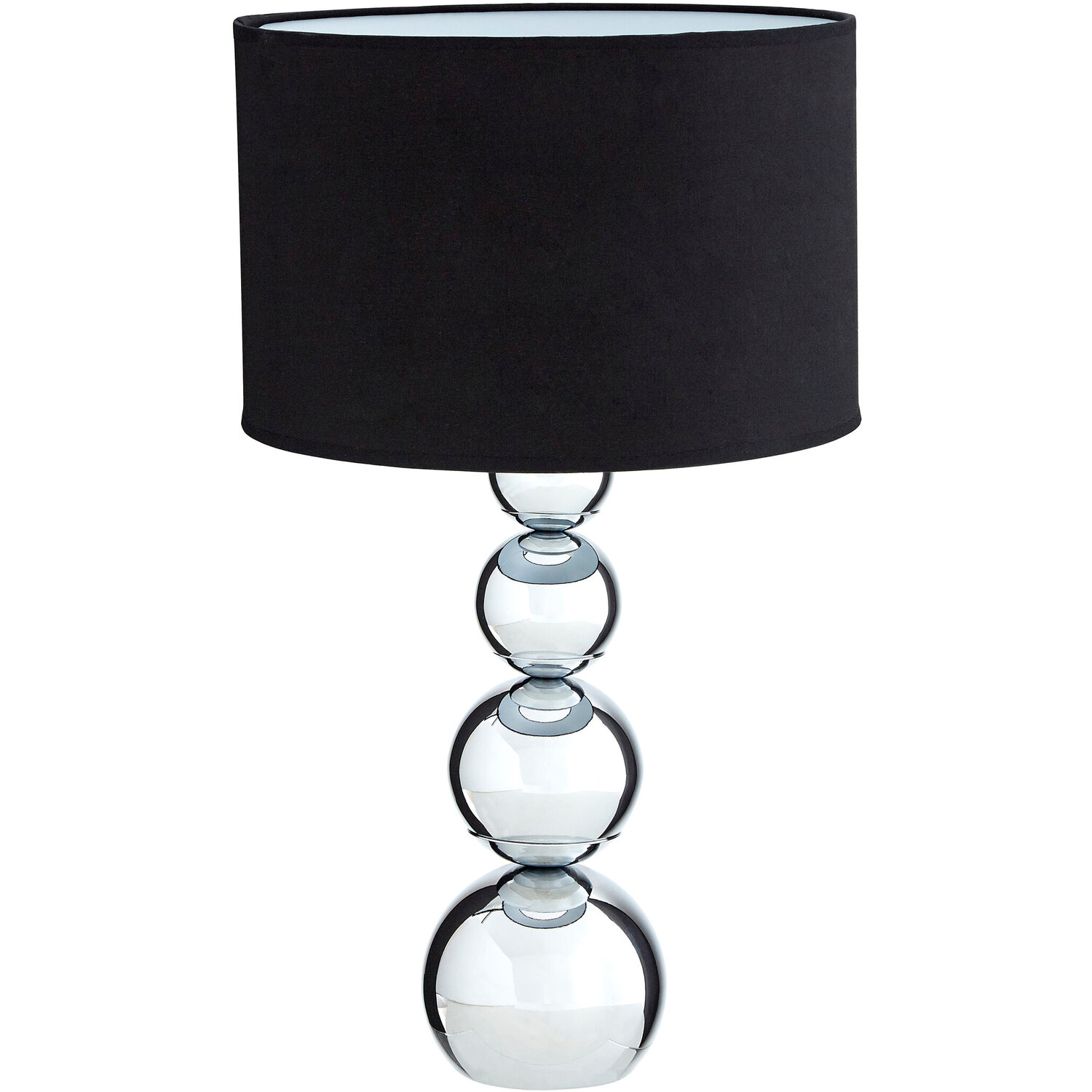 Cameo Touch Table Lamp With Black Shade - Black