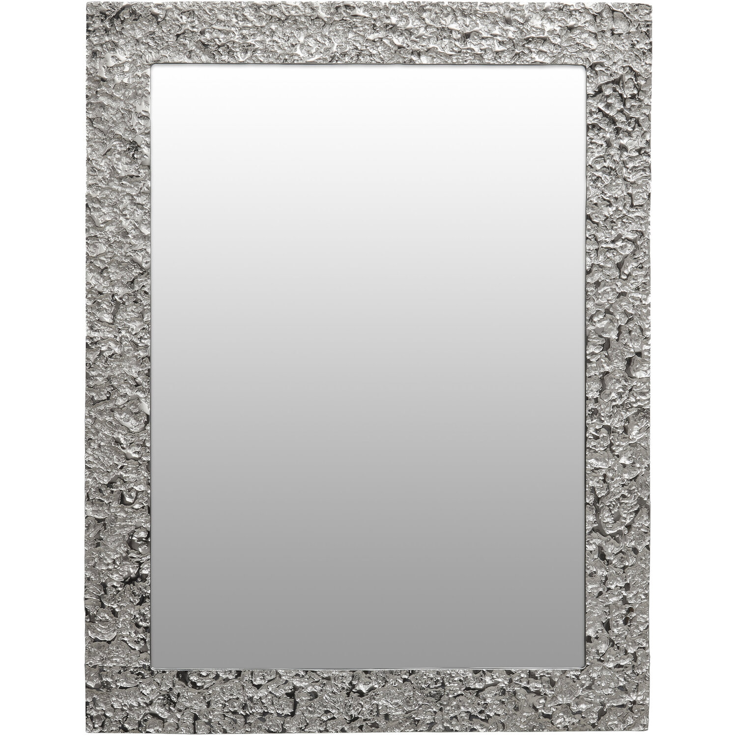 Surat Mango Wood Square Wall Mirror - Silver