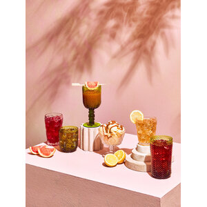 Fleur Set Of Four Green Highball Glasses