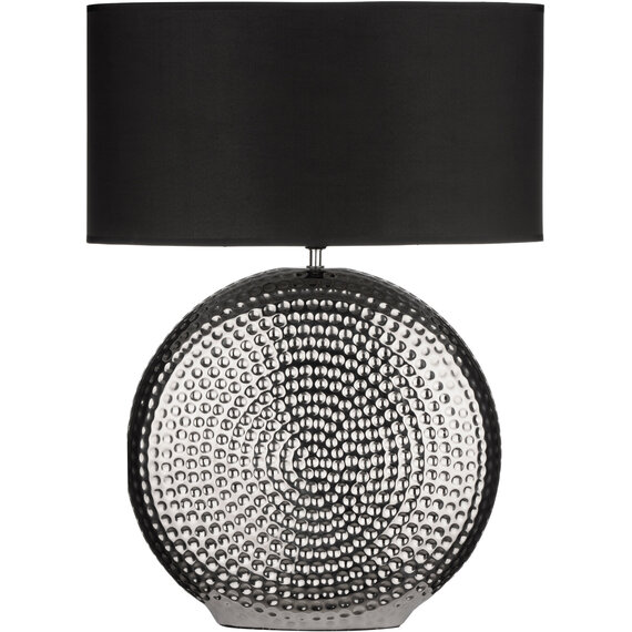 Evette Small Hammered Chrome Finish Table Lamp