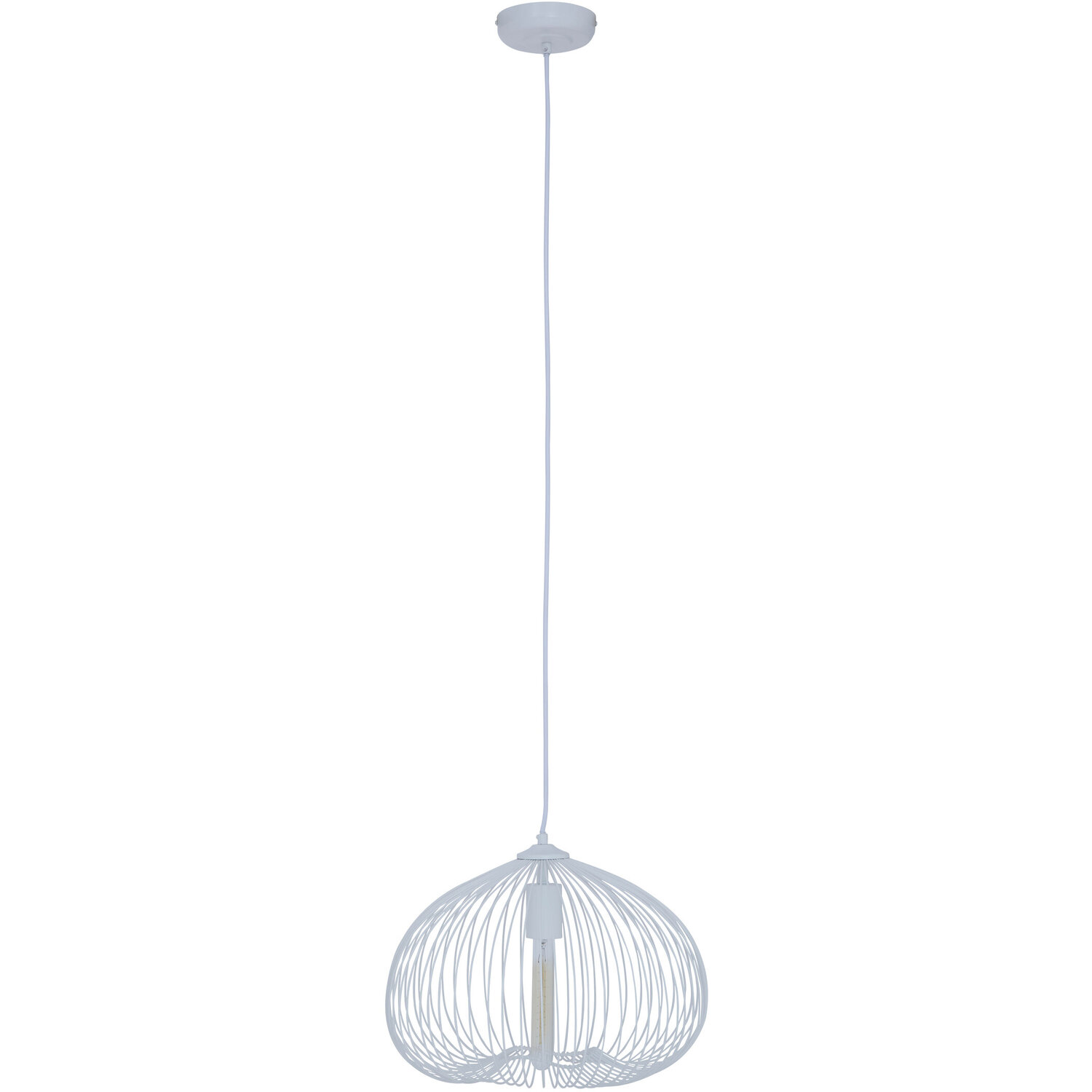 Lavis 1 Bulb White Finish Pendant Light - White