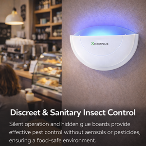 LED Wall Mounted Sticky Fly Trap Killer Glue Board Unit Electric 7W, for Capturing Flies, Mosquitoes