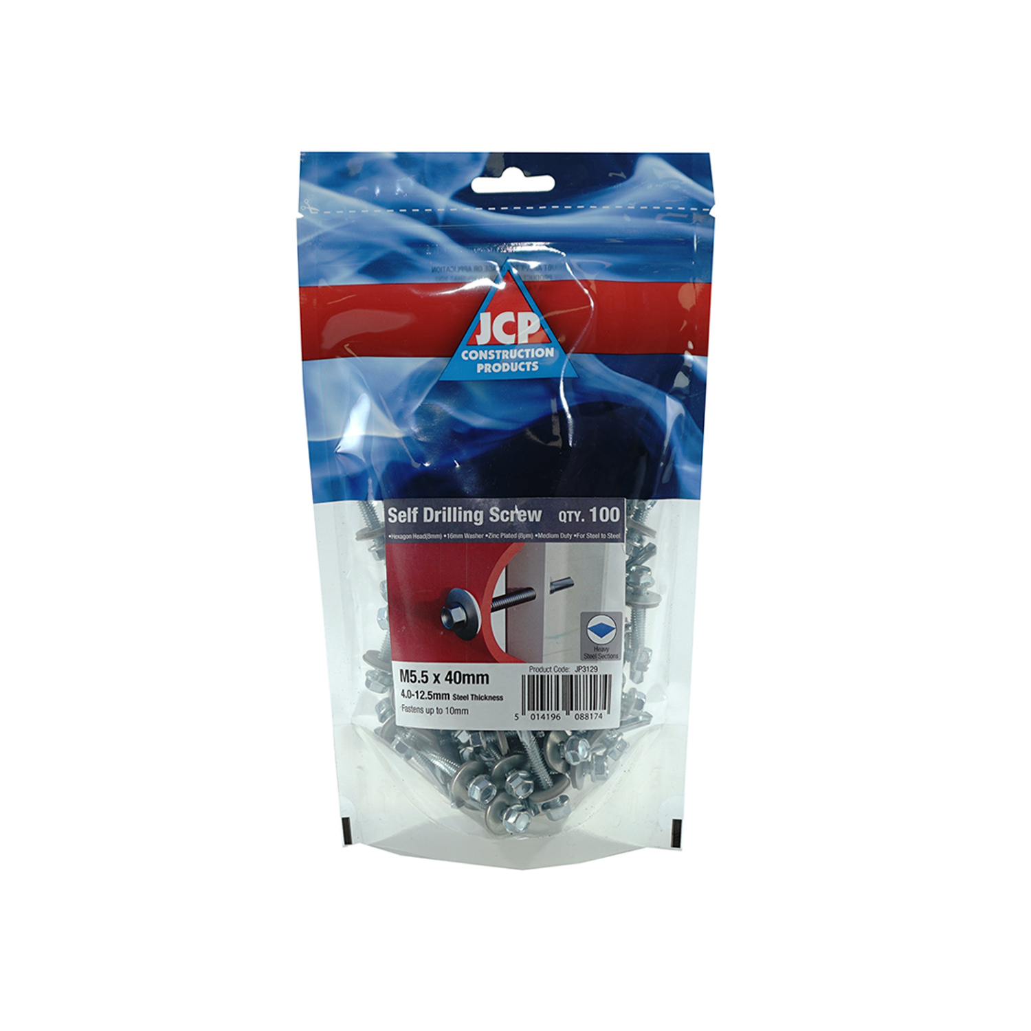JCP CONSTRUCTION PRODUCTS Metalfix Self-Drilling Screws 5.5 x 60mm - Box of 700 in Silver