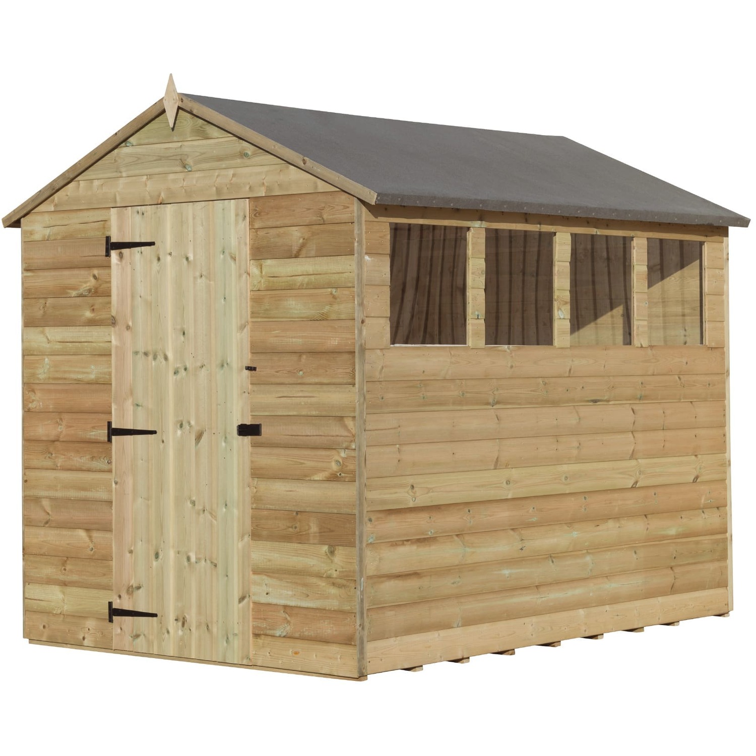 Empire 9200 6x8 Apex Shed with a Single Door & 4 Windows - Green