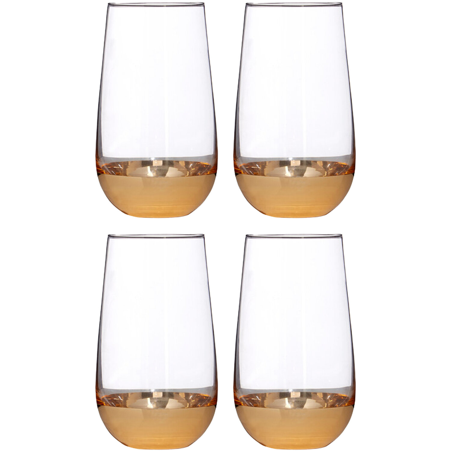 Horizon Set Of Four Highball Glasses - Gold