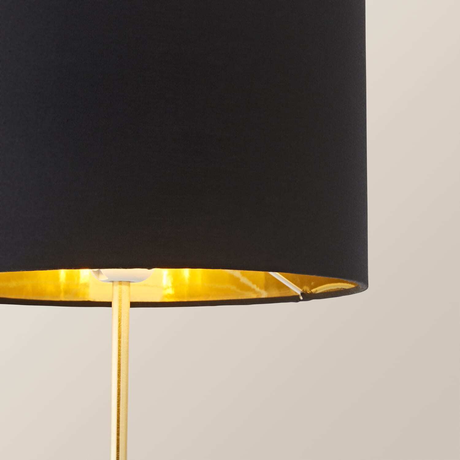 Valuelights Charlie Gold Table Lamp With Metallic Shade - Black / No