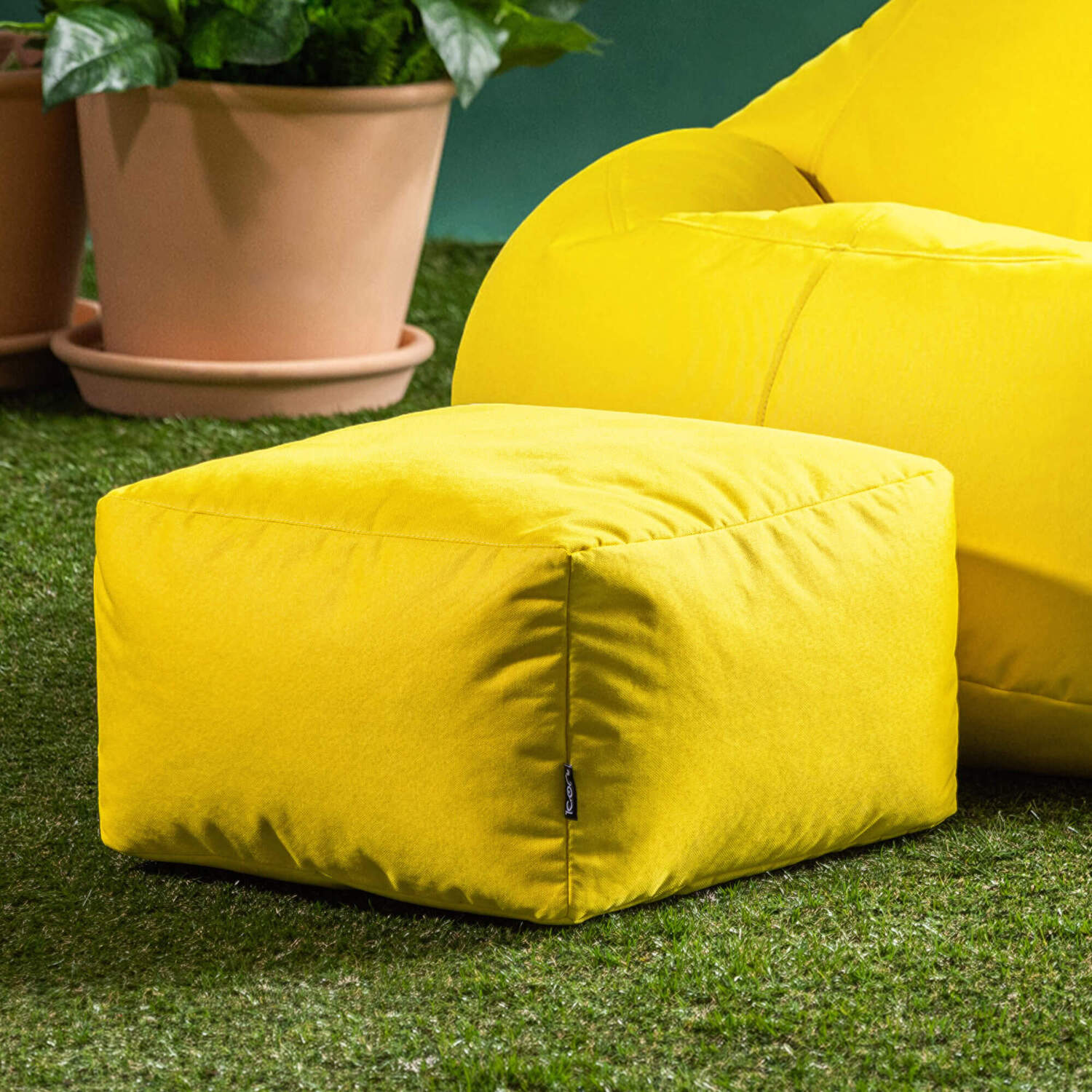 Bean Bag Bazaar Indoor And Outdoor Bean Bag Footstool - Yellow