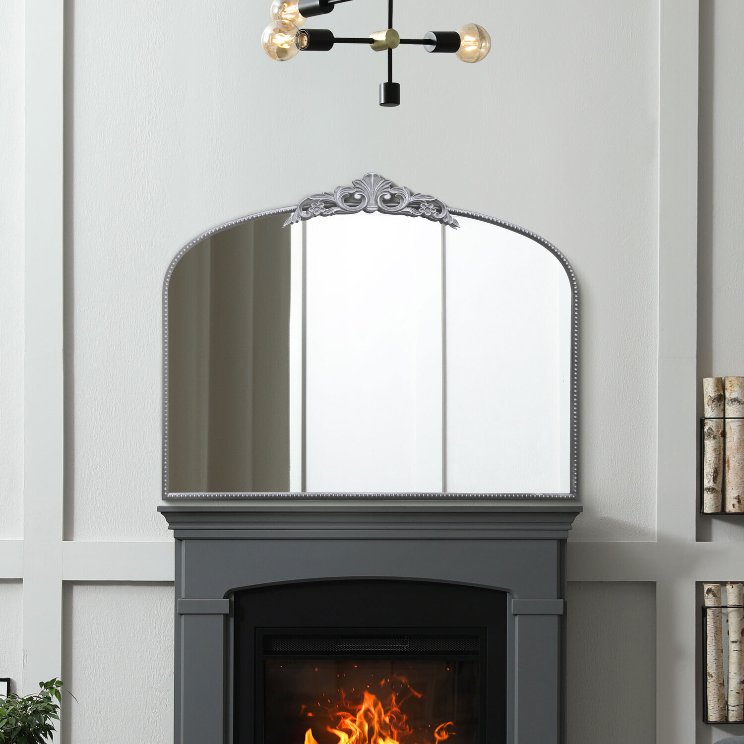 Image of Crown Overmantle Metal Framed Arched Wall&hellip;