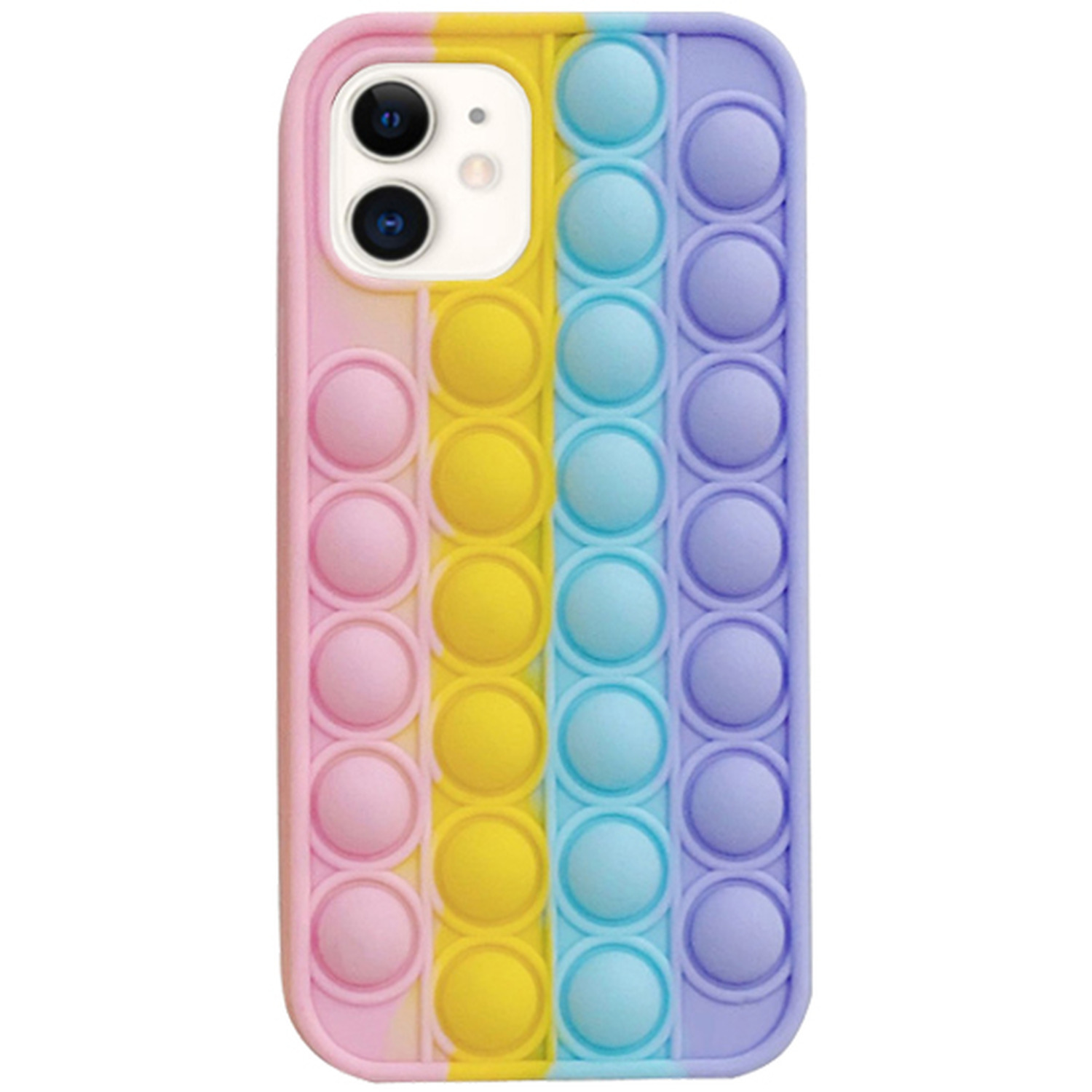 iPhone Push and Pop Fidget Phone Case - Rainbow / 12