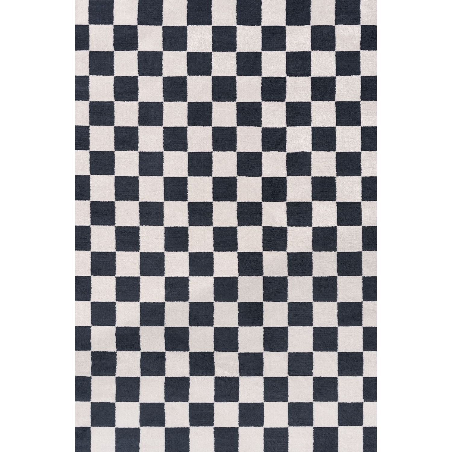 THE RUGS Living Room Rug, Loft Collection – Modern Textured 14mm Soft Pile Area Carpet, Non-Shedding & Easy Care [ Checkerboard Blue, 160x230 cm] - Image 3
