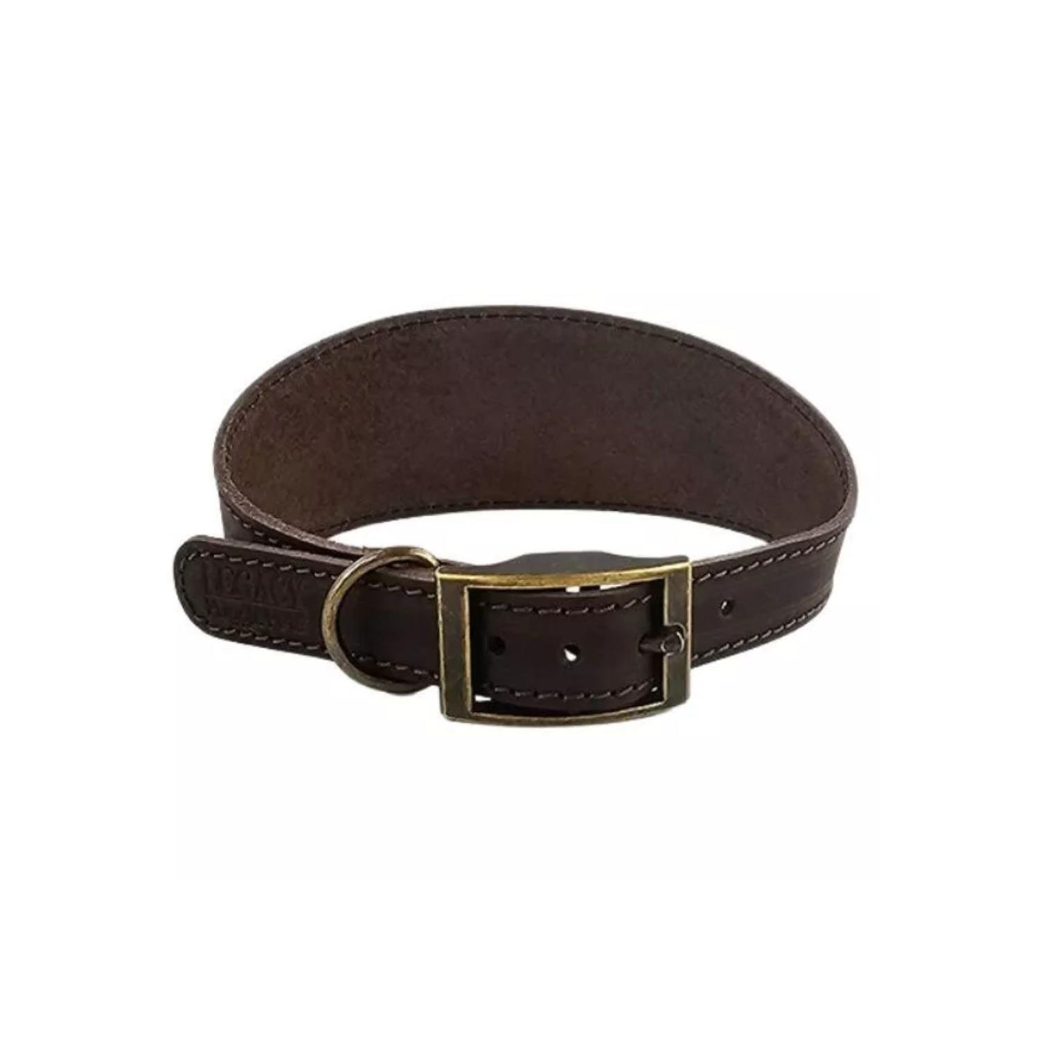 Hugglepets Legacy Leather Hound Collar - Merlot, Small - Chocolate / Medium
