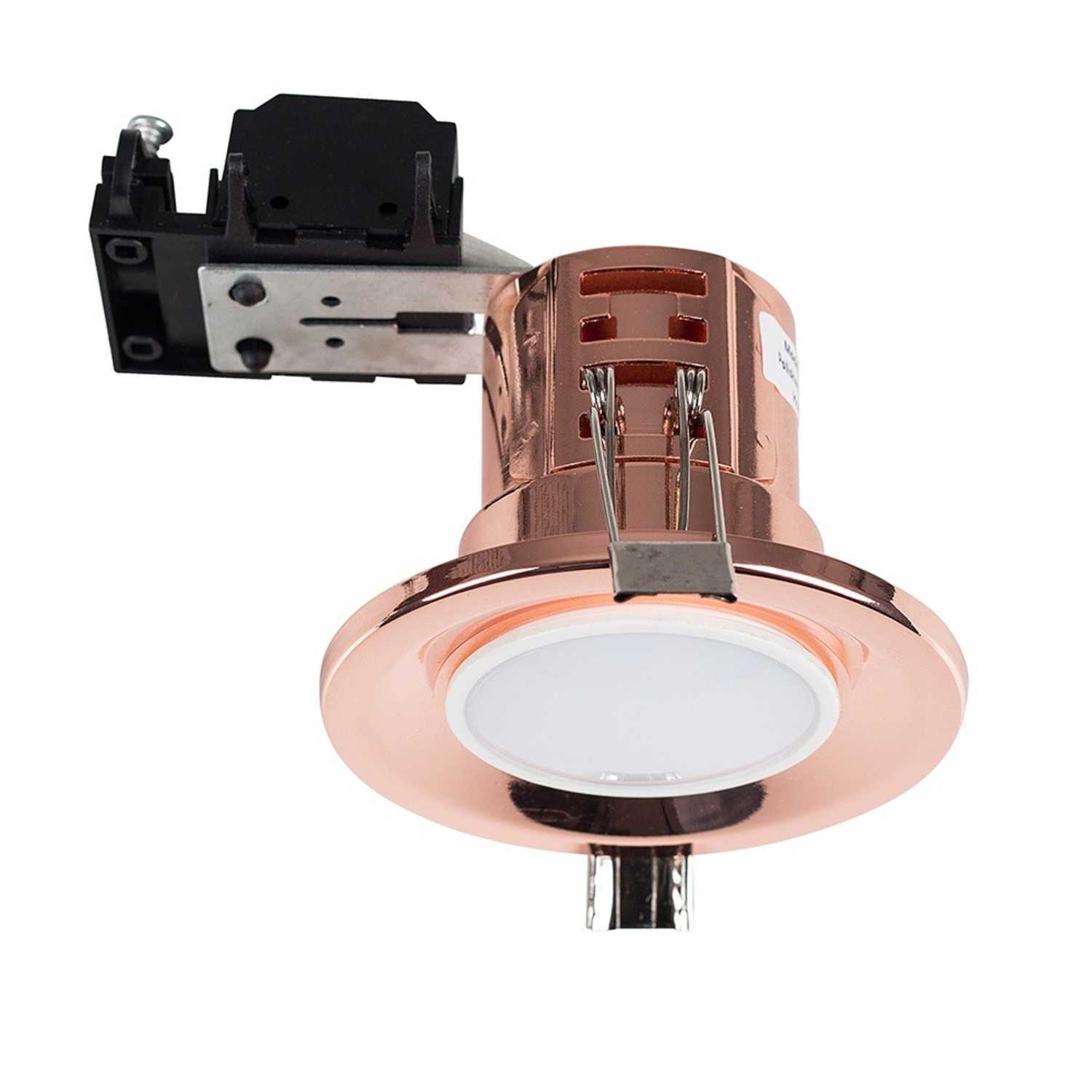 Valuelights Downlight Fire Rated Ceiling Light Fitting 10 Pack - Copper / 8Cm / 5W