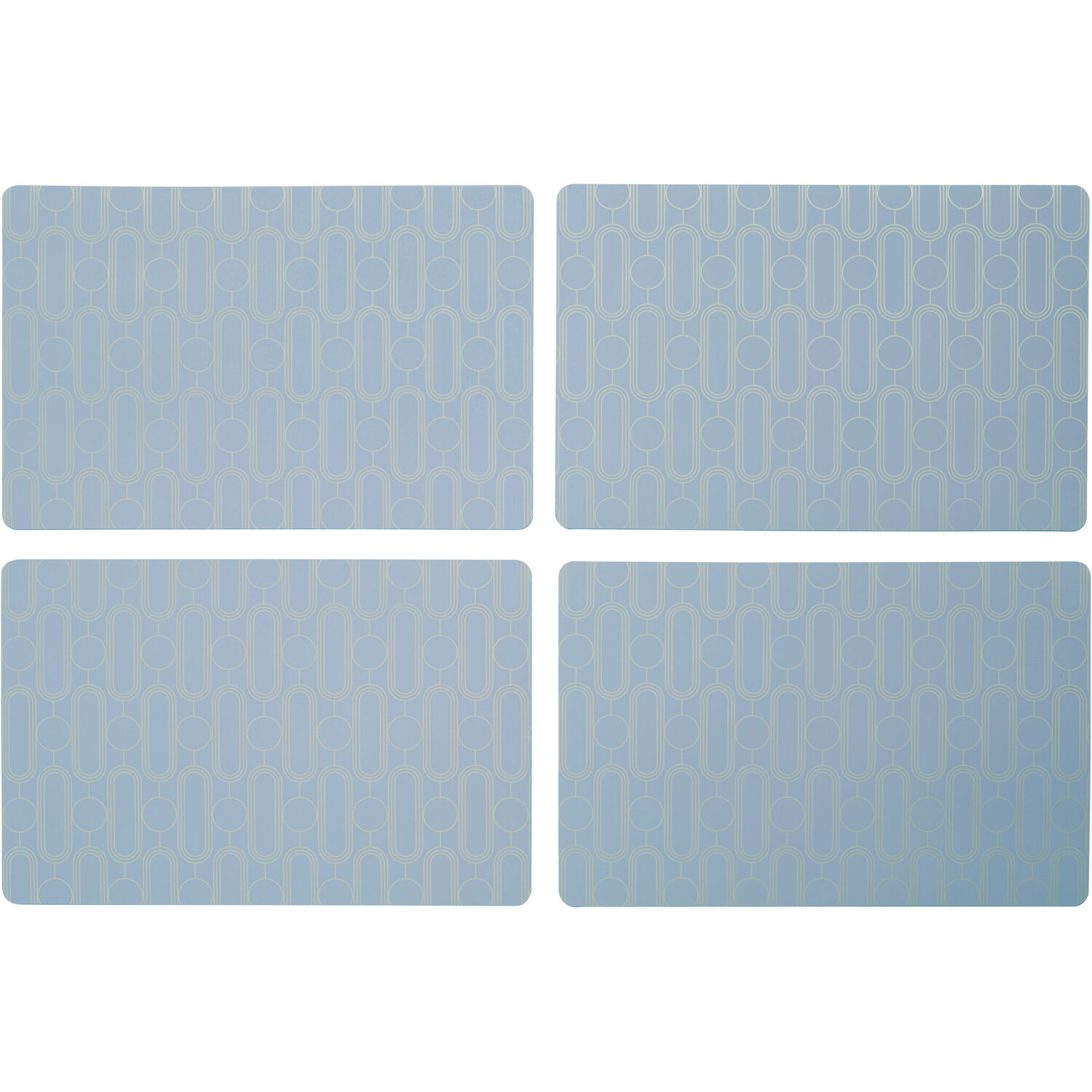 Maison By Premier Frosted Deco Set Of 4 Blue Placemats - Blue