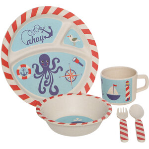 Eden Kids 5 Piece Pirate Bamboo Dinner Set