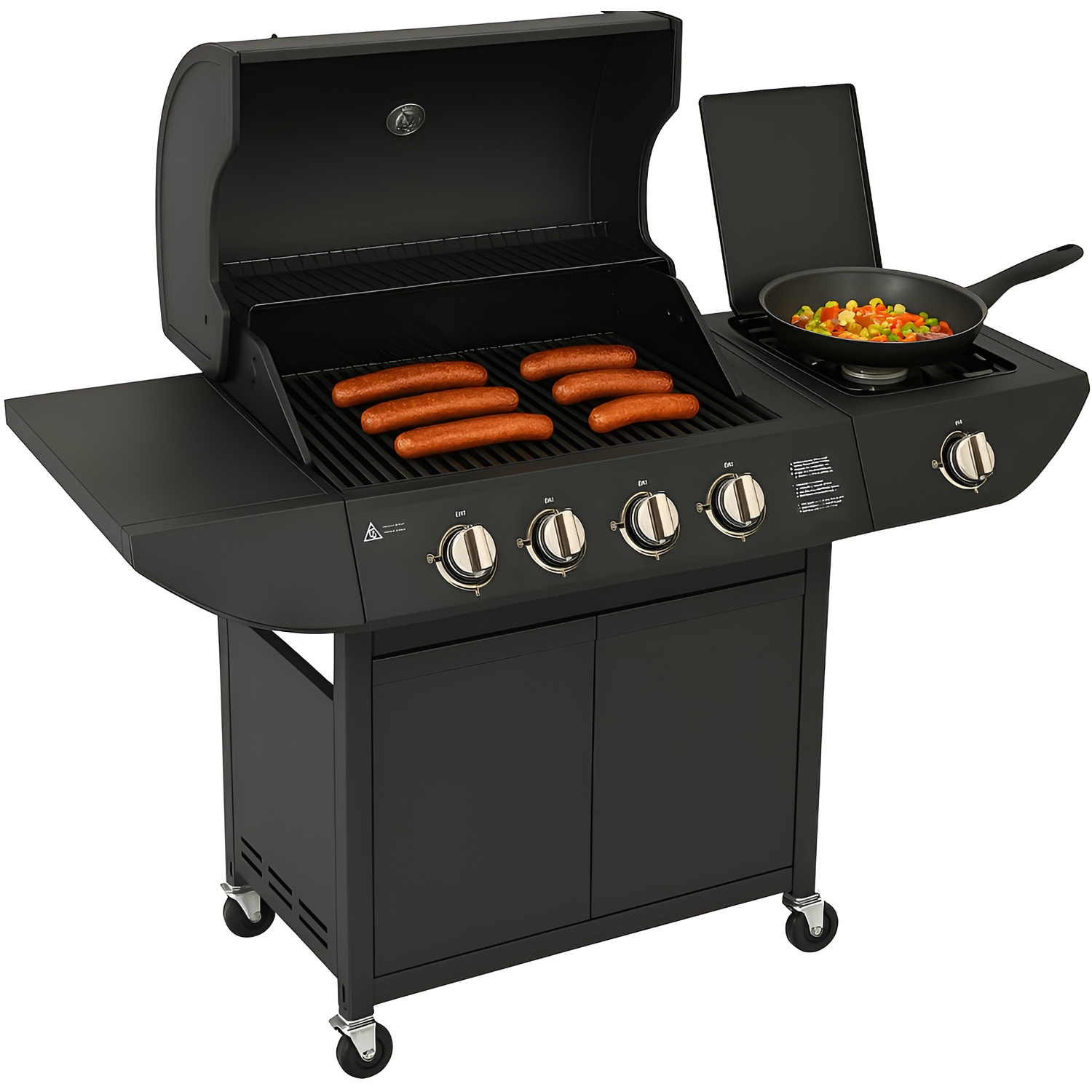Campfire 5 Burner Gas Bbq Barbecue - Black